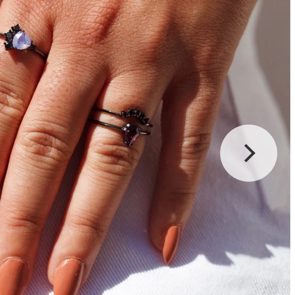 Oomiay Black and Purple Ring Set - Picture 7 of 9